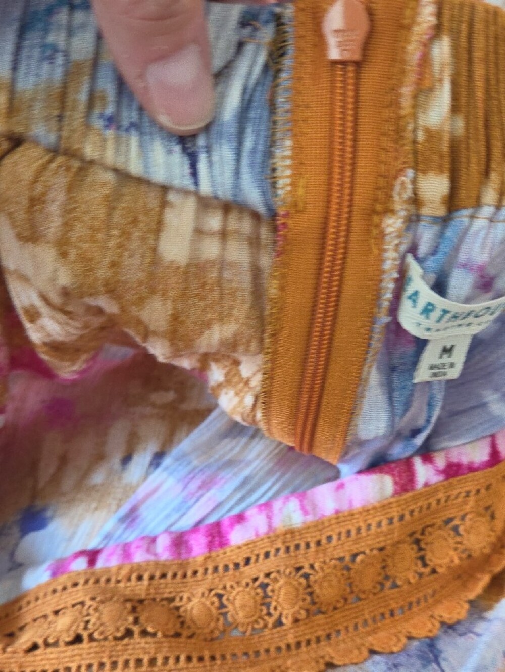 Earthbound Boho Wide Leg Palazzo Pants Tie Dye Festival Hippie Size Medium - Picture 5 of 6